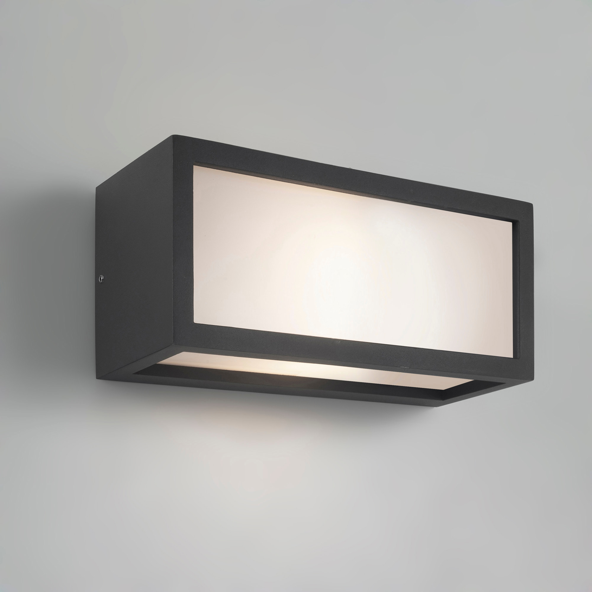Forlight Quanta aplique exterior negro rectangular para bombilla E27