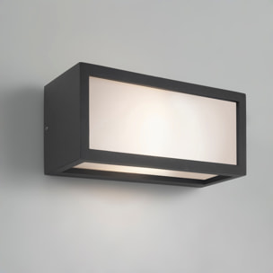 Forlight Quanta aplique exterior negro rectangular para bombilla E27