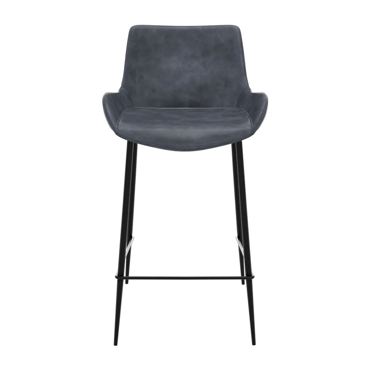 Lot de 2 chaises pour îlot central 65 cm en synthétique gris/noir - Pirata