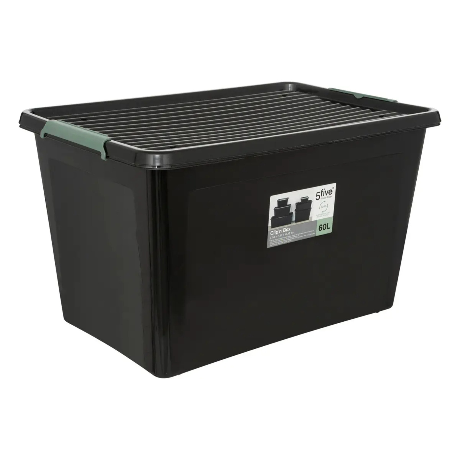 Boîte en plastique 60L Noir Clip N' Box