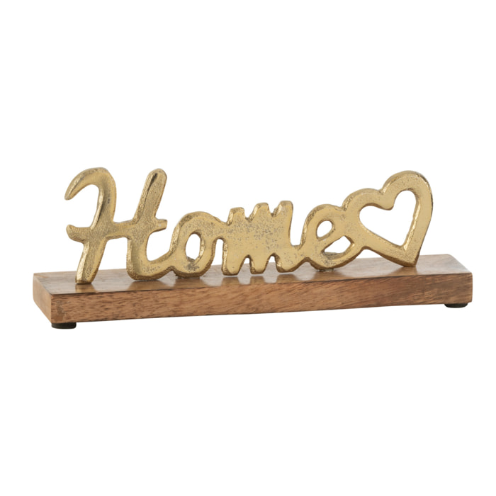 J-Line décoration Home Coeur Sur Pied - aluminium/bois - or