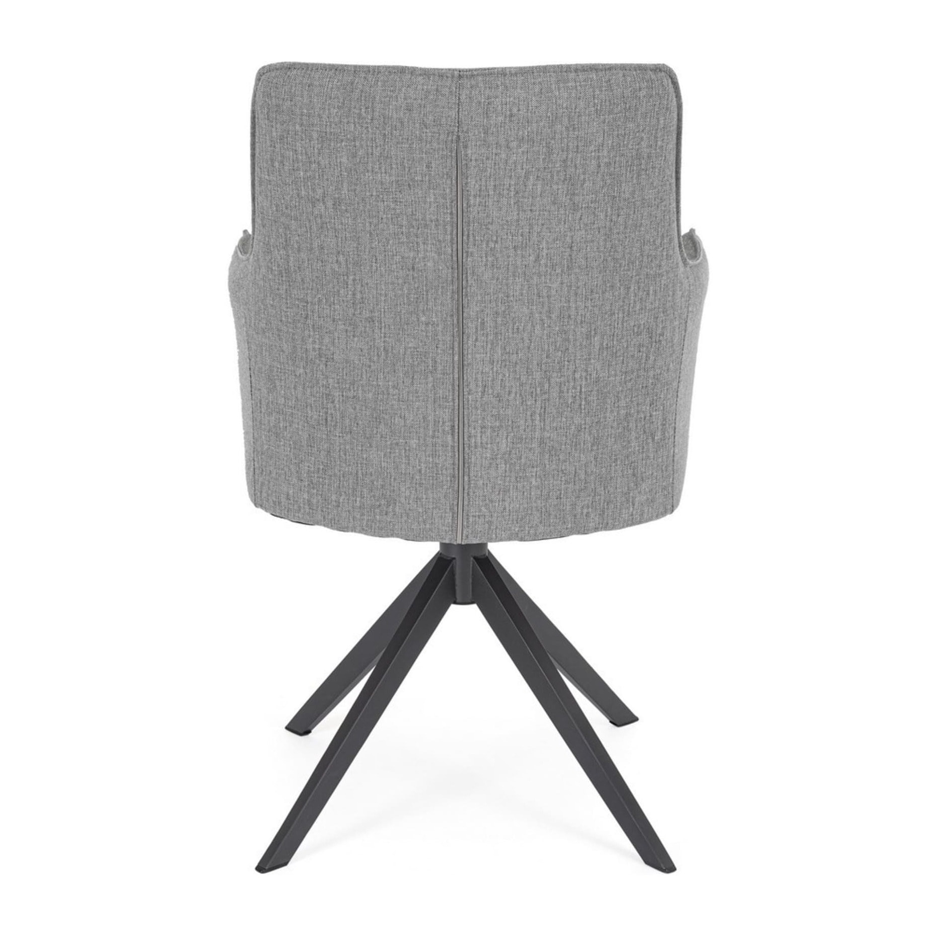 Set di sedie girevoli GOUVEIA in alluminio antracite e tessuto grigio, con braccioli