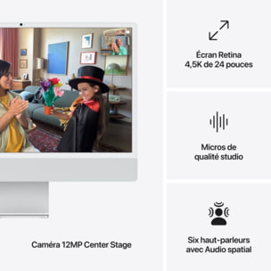 Ordinateur Apple IMAC 24' M4 24Go 512Go CPU 10 GPU 10 Argent