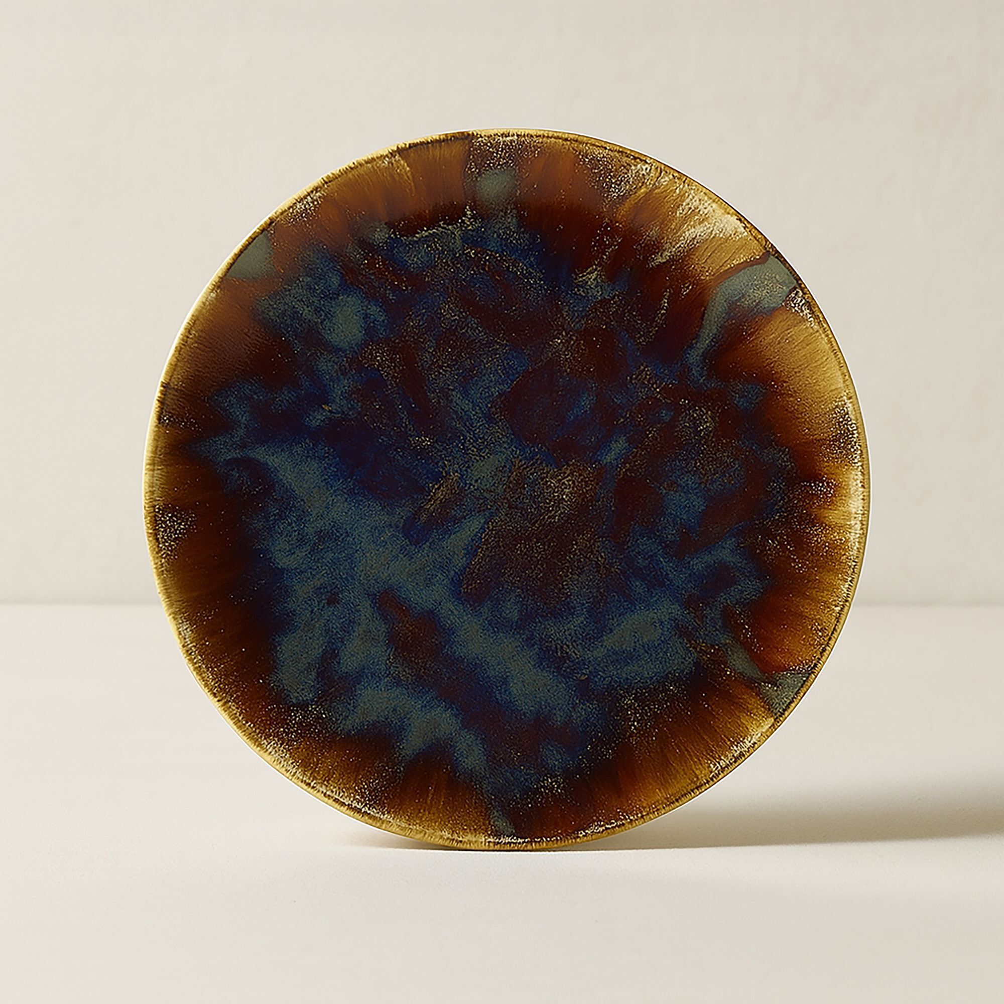 Lot de 6 assiettes plates en porcelaine marron 27cm VOLCANO