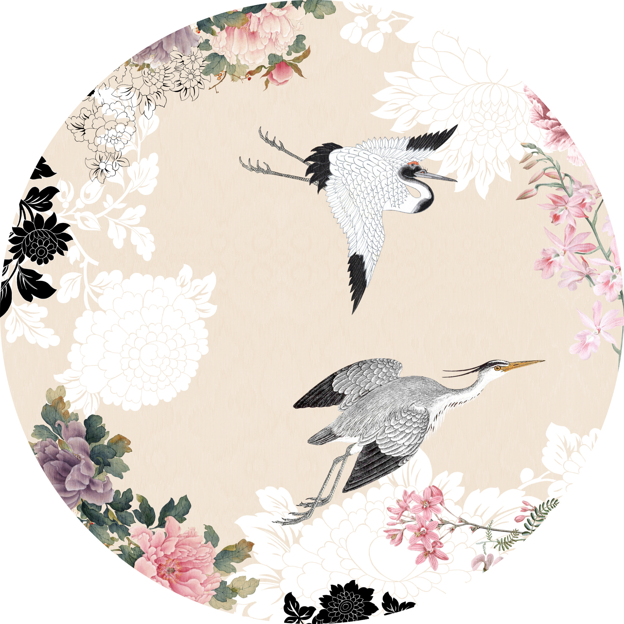 Alfombra de vinilo Hanami Redonda PVC antideslizante, vinilica para cocina o salón, lavable, estilo abstracto