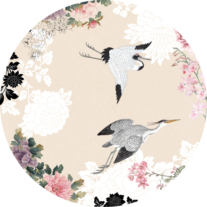 Alfombra de vinilo Hanami Redonda PVC antideslizante, vinilica para cocina o salón, lavable, estilo abstracto