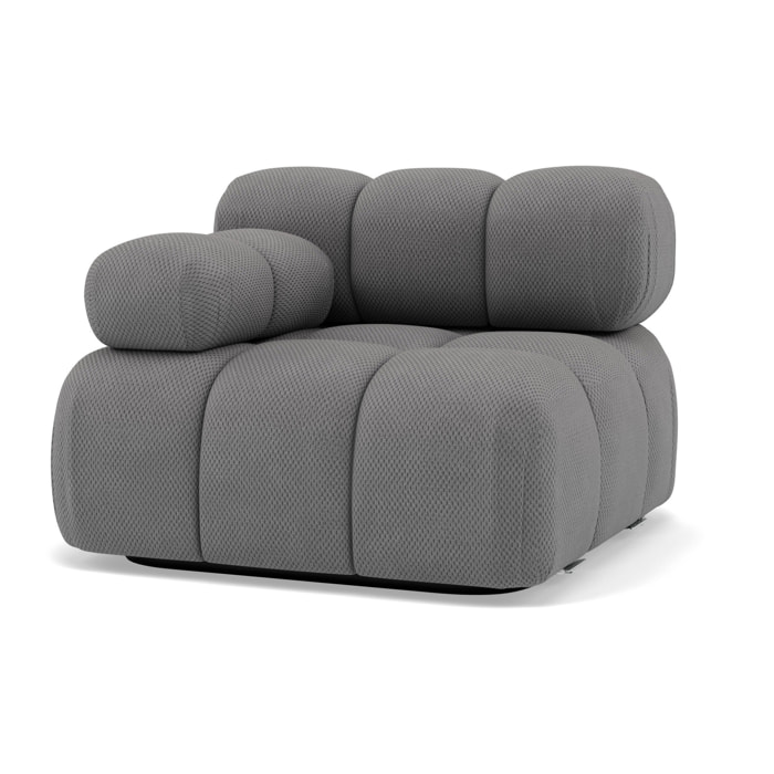 Ruby - module d'assise gauche en velours texturé - Gris