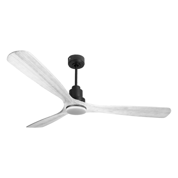Ventilador de techo Modo Invierno/Verano Termostato Dimable Wifi Motor DC Techos Inclinados Mando a Distancia Luz tres tonos Hypersilence Memoria Vendible Shopify (AUTOMATICO) MadeiraD166C04LED64646 PURLINE