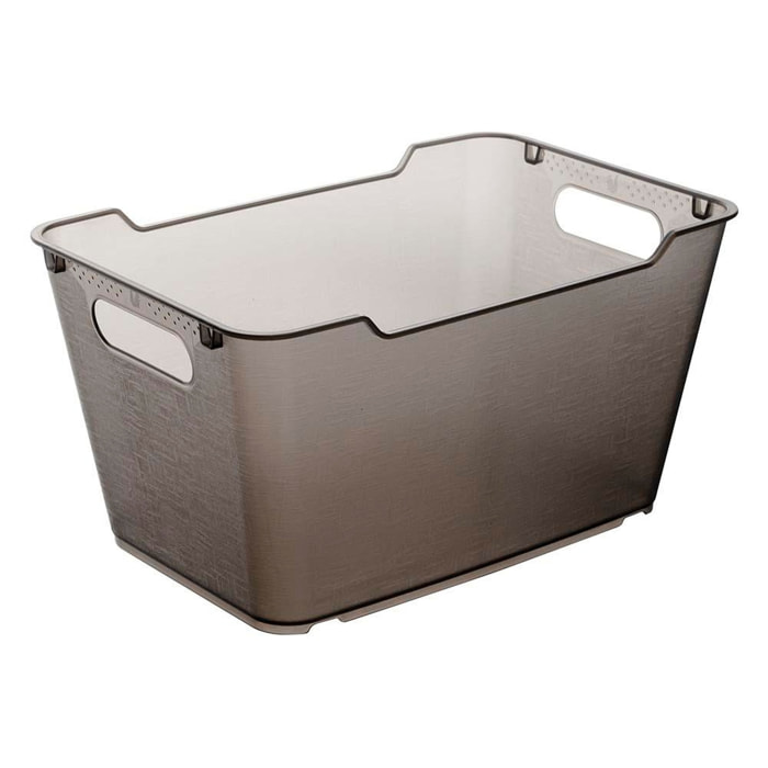 Caja de almacenaje de polipropileno color gris cristal