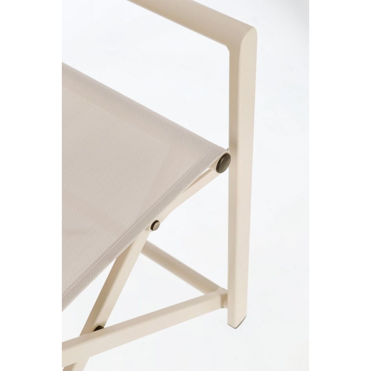 Set di 2 sedie TAYLOR in alluminio beige e textilene beige, pieghevoli