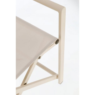Set di 2 sedie TAYLOR in alluminio beige e textilene beige, pieghevoli