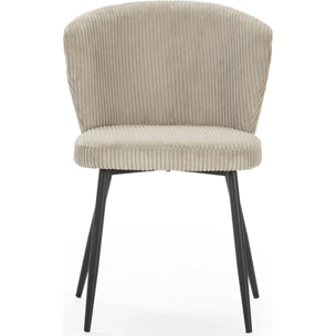 Lot de 4 chaises en velours côtelé - KLARA