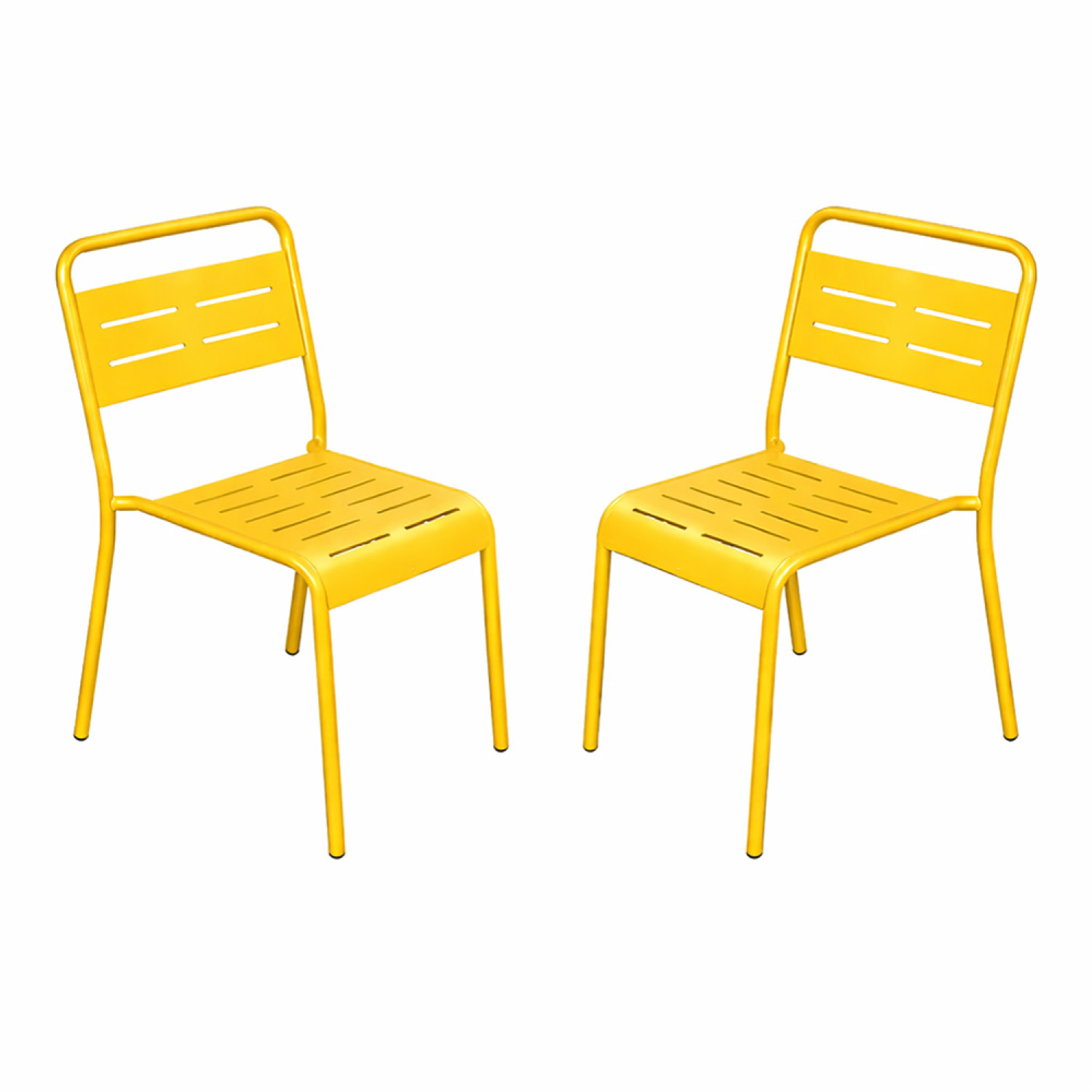 Lot de 2 chaises de jardin empilables jaunes EVORA