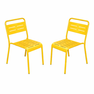 Lot de 2 chaises de jardin empilables jaunes EVORA