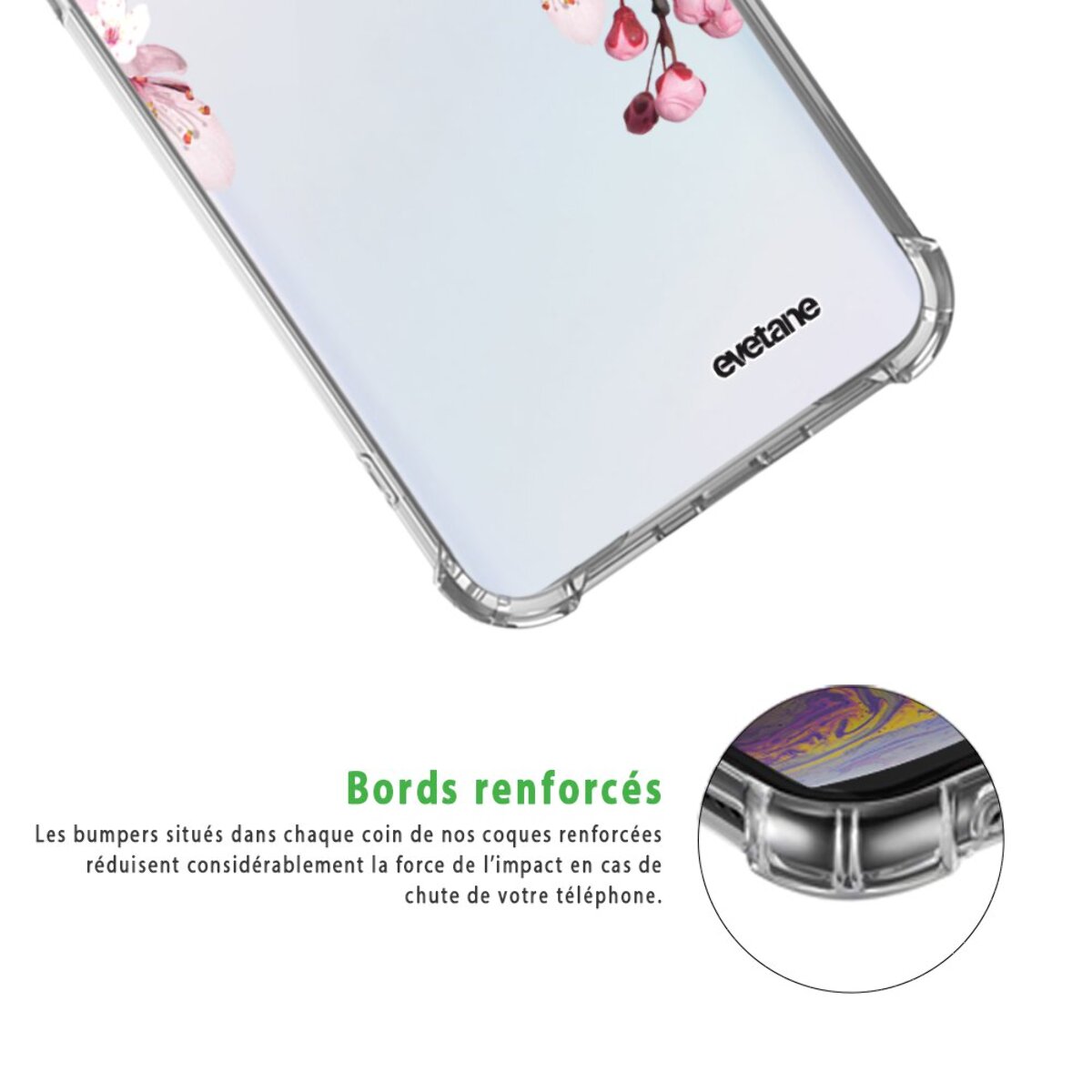 Coque Samsung Galaxy A20e anti-choc souple angles renforcés transparente Cerisier Evetane.