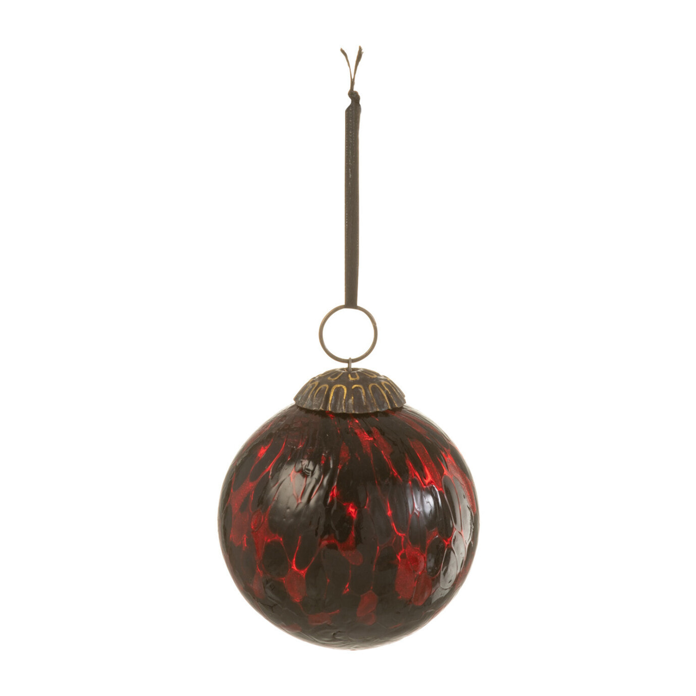 J-Line boule de Noël Tache - verre - rouge/noir - small - 8 pcs