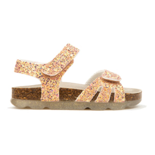 Sandalias Abiertas con Detalles en Brillantes en Marrón