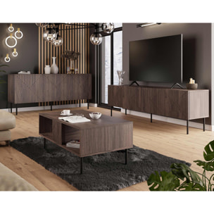 Salvador - meuble TV - effet bois - 4 portes - 191 cm - Bois