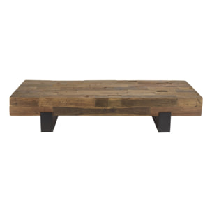 MATHIS - Table basse marron rectangulaire poutres bois massif