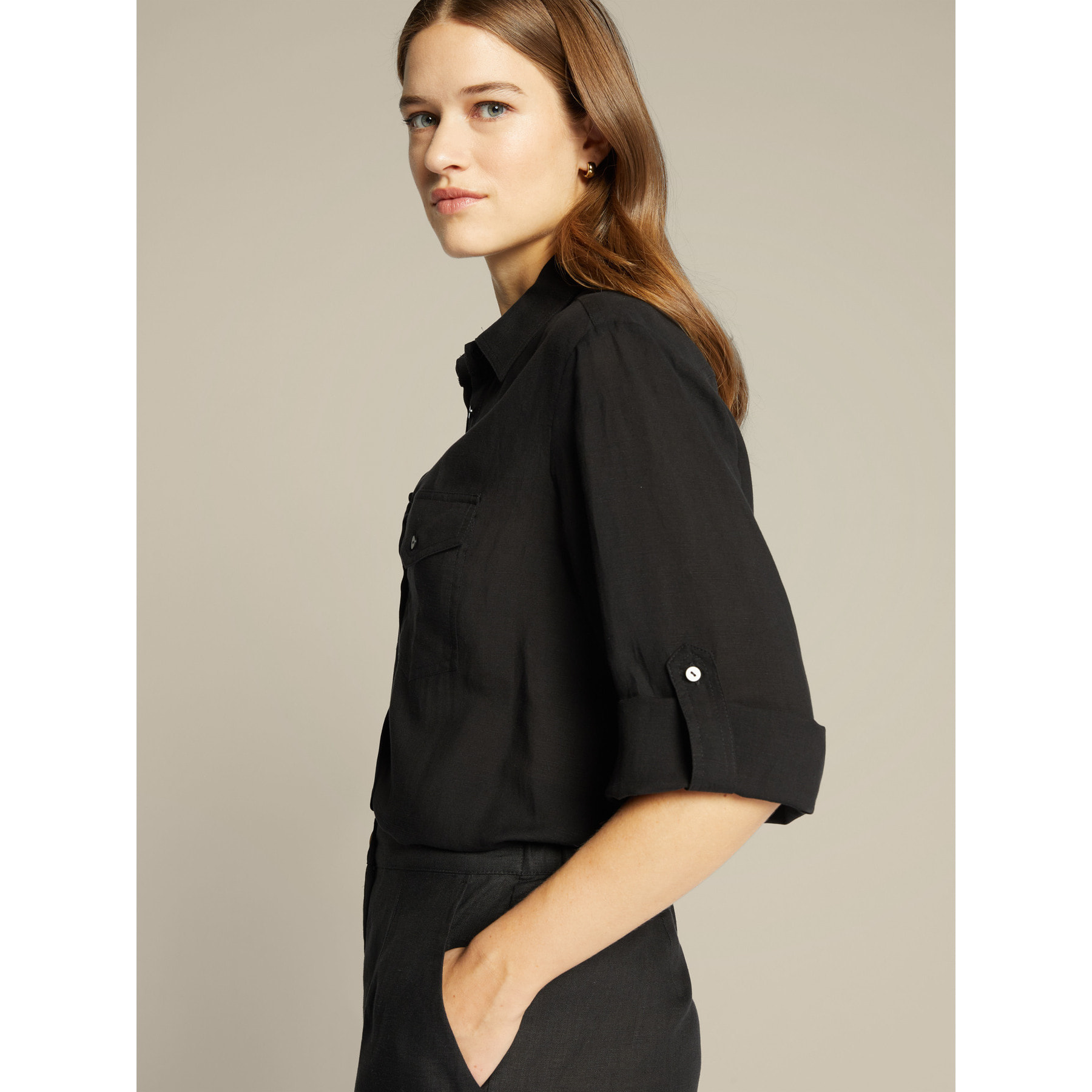 Elena Mirò - Camisa sahariana - Negro