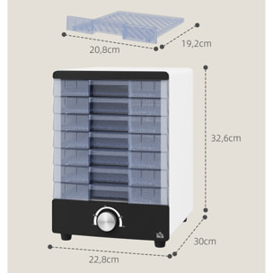 Deshidratador de Alimentos 350W Deshidratador con 7 Bandejas Temperatura Ajustable 40-70 ℃ Deshidratadora para Frutas Verduras Golosinas para Mascotas Blanco