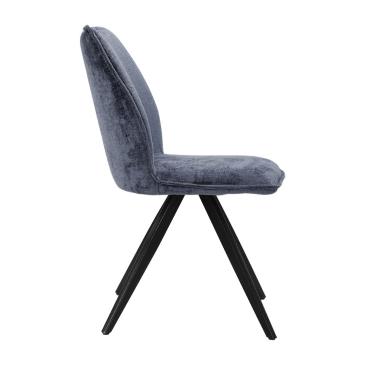Chaise ergonomique velours et pieds croix métal - 3 coloris - LISBONNE