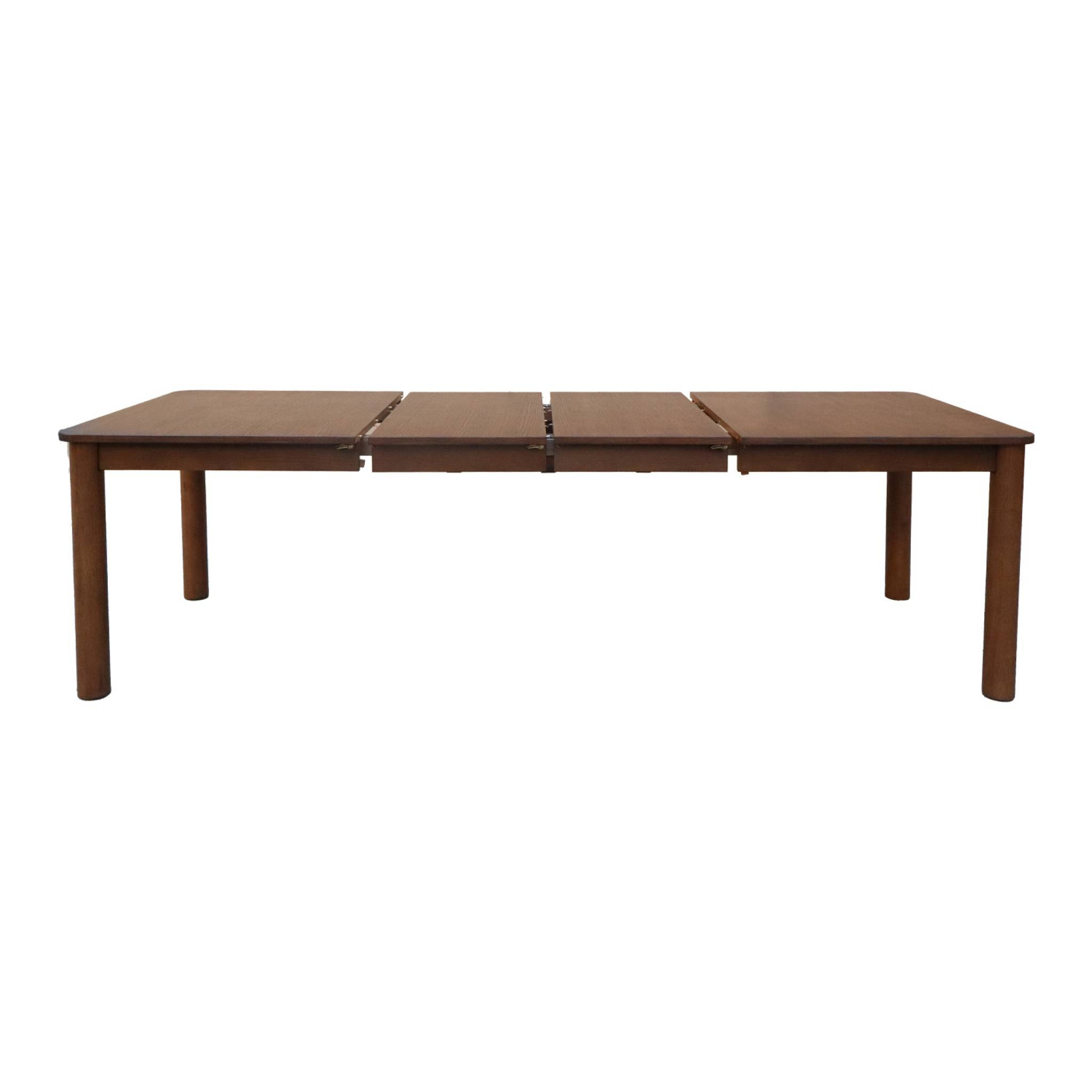 Table à manger rectangulaire extensible bois d'hévéa et placage chêne 6 à 10 places SOLENE