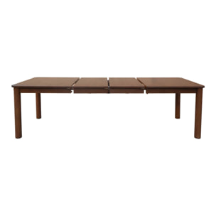 Table à manger rectangulaire extensible bois d'hévéa et placage chêne 6 à 10 places SOLENE