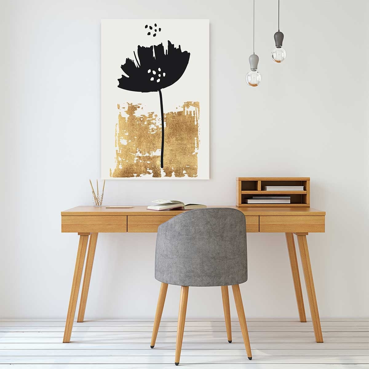 Tableau fleur pollen doré Tableau alu Dibond