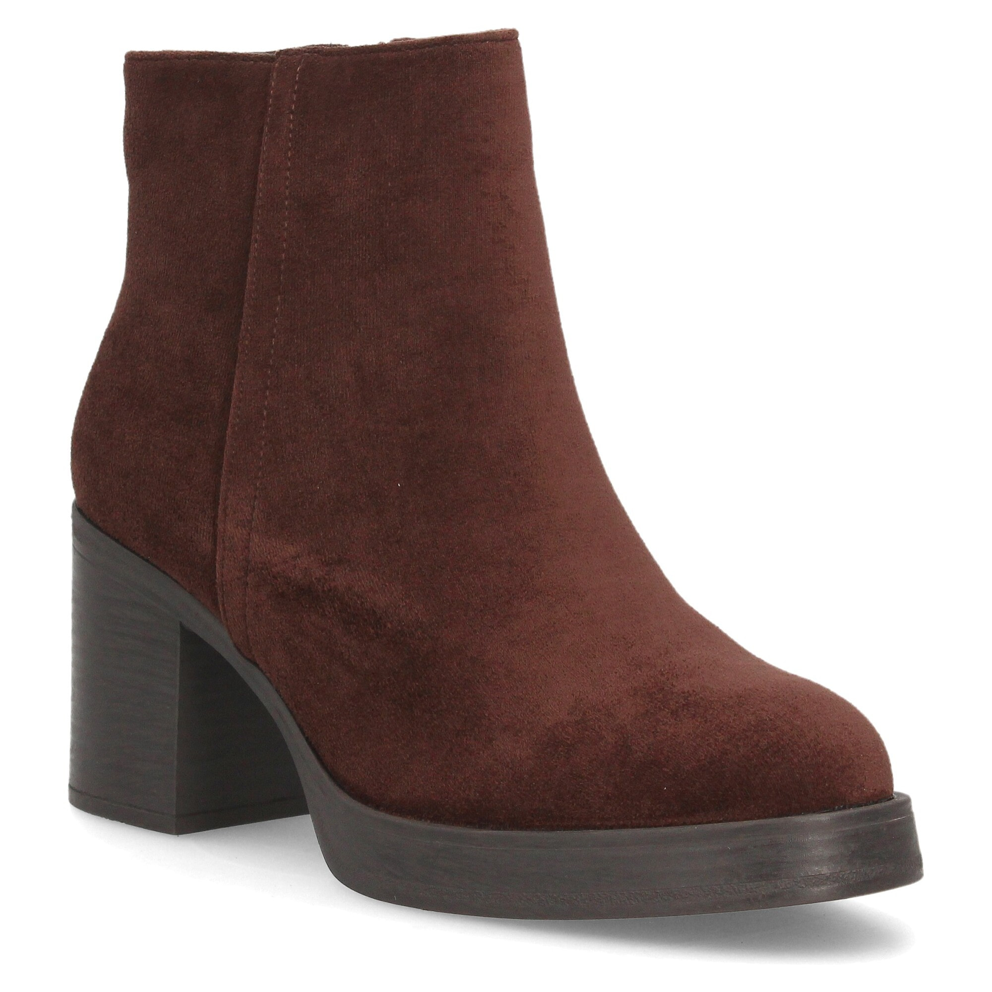 Botines mujer con tacon ancho estampado liso para mujer.