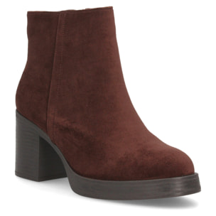 Botines mujer con tacon ancho estampado liso para mujer.