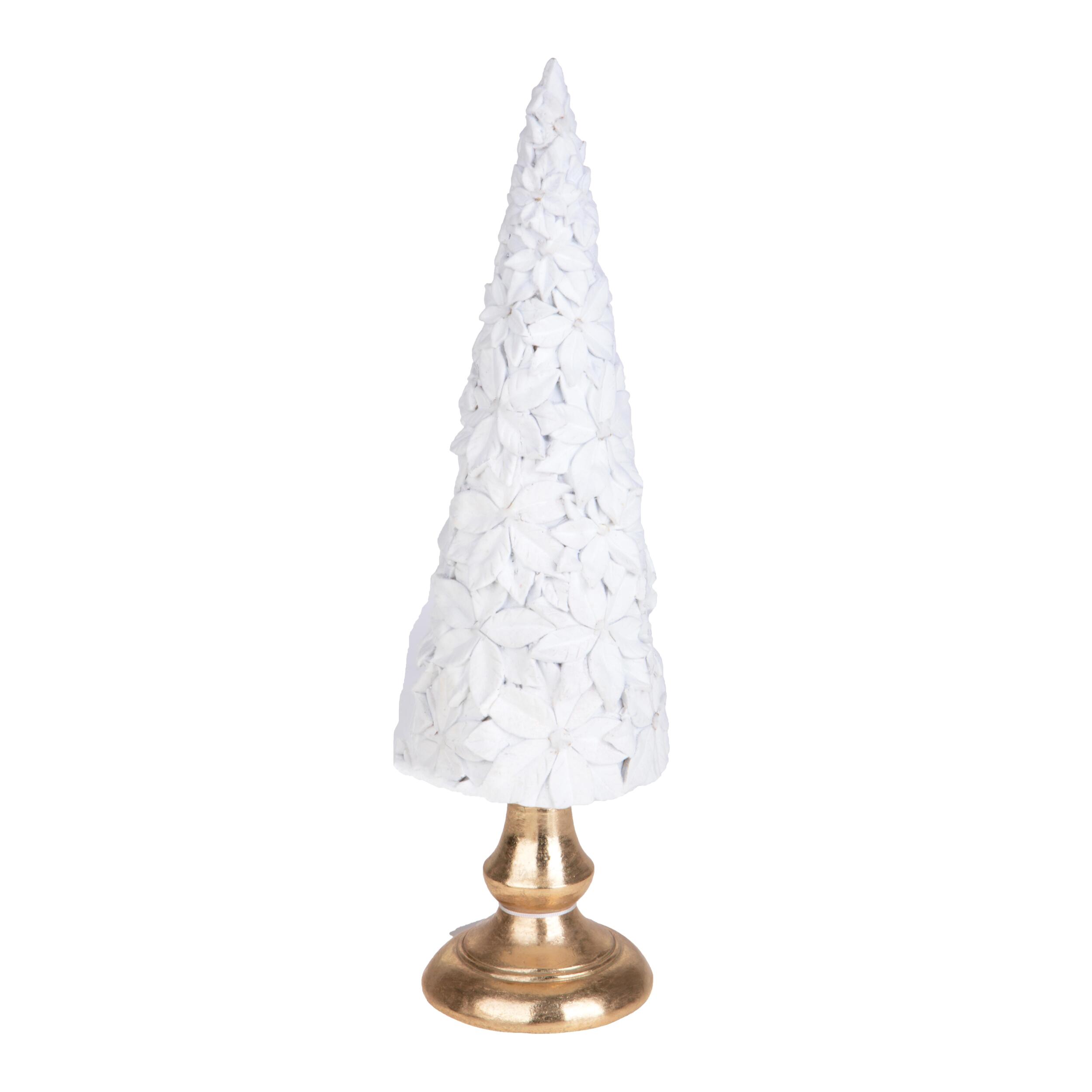 Cono con Stella Natale - Pezzi 1 - Colore Bianco - 14x47Hx14cm - Bianchi Dino