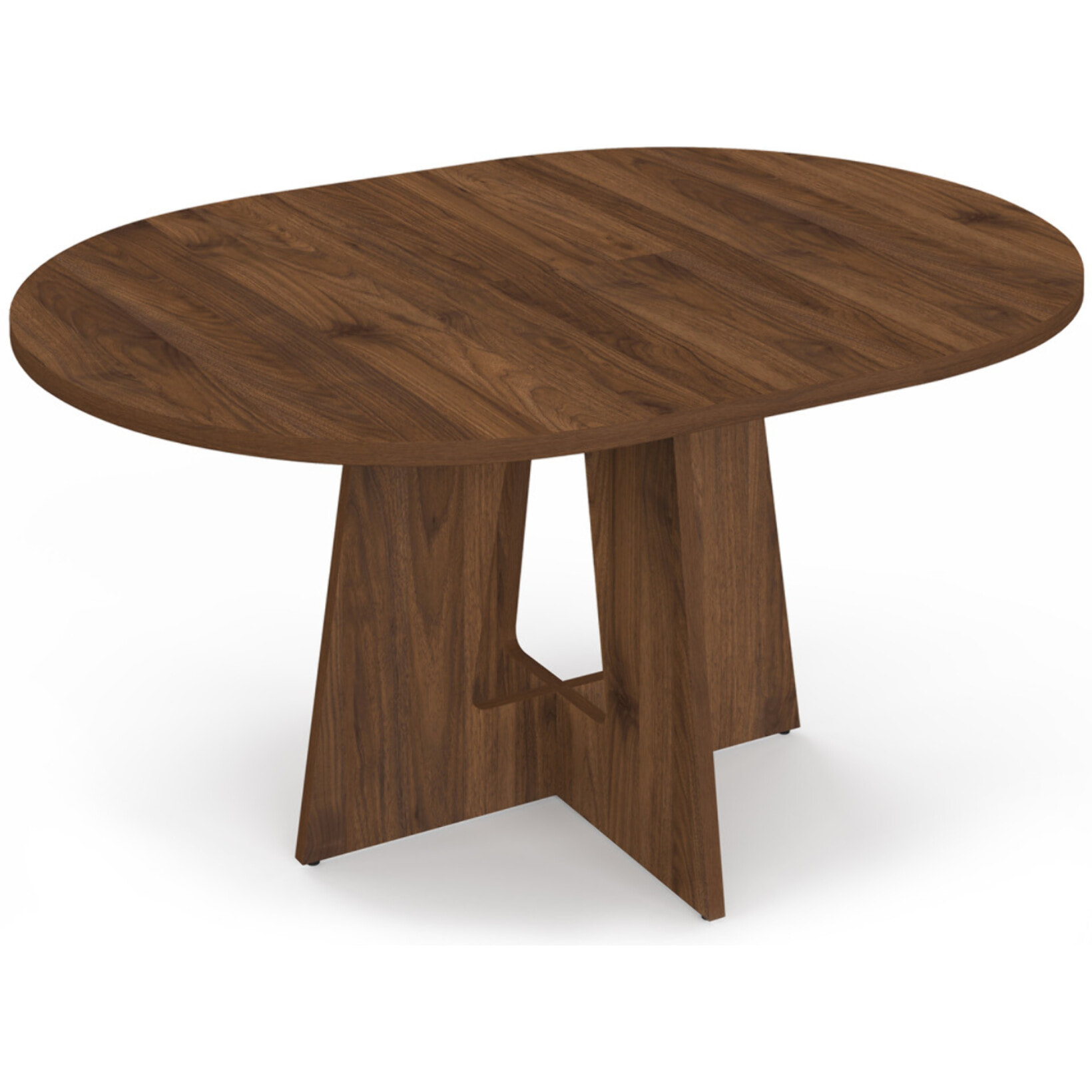 Table à manger ronde extensible Héloïse effet noyer Ø110-150cm