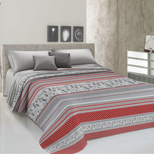 Copriletto di cotone baubau rosso 100% cotone
