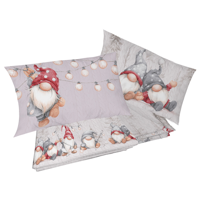 Completo letto nanetti eureka rosso 100% cotone
