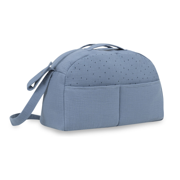 Bolso Maternal Muselina Puntos