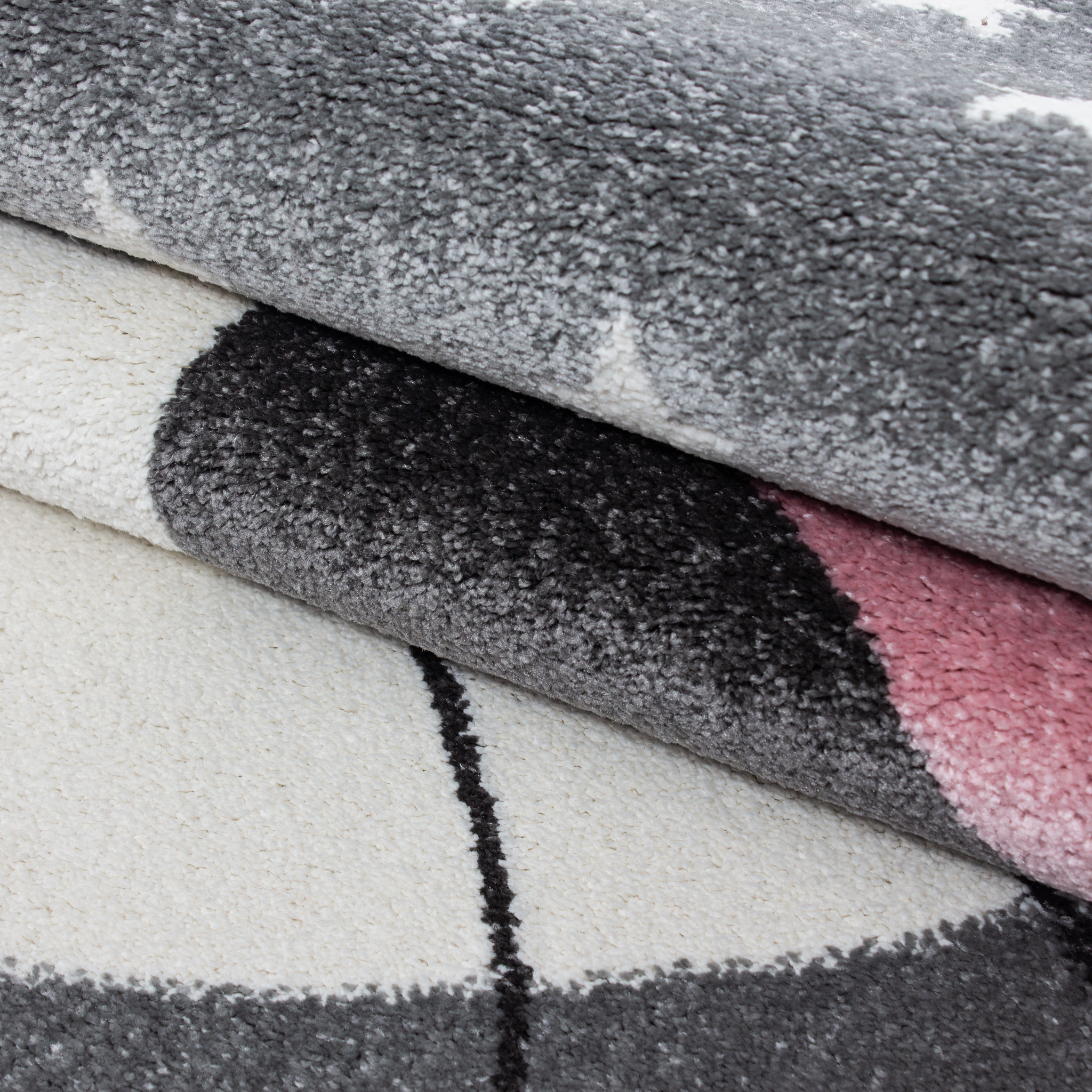 KIDS - Tapis enfant rond à motif chat rose - KID0550ROS