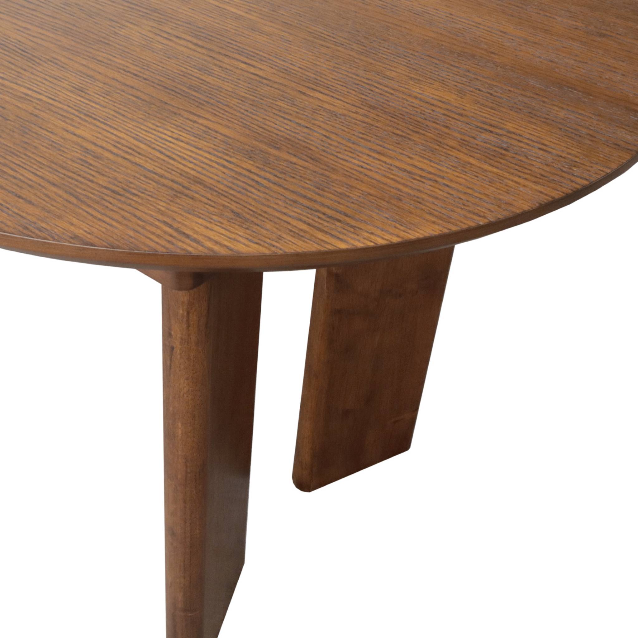 Table à manger oblongue extensible bois d'hévéa et placage chêne noyer 6-8 places 170-210cm - Albane