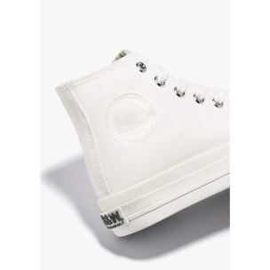 Zapatillas Altas Unisex de Lona en Blanco B&W