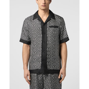 PHILIPP PLEIN Silk Bowling Shirt Monogram 70's