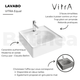 Lavabo mural VITRA Equal 40 cm avec trop plein blanc