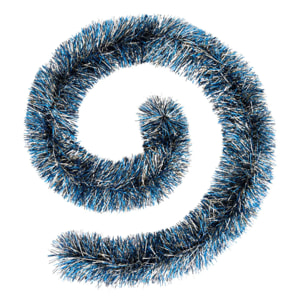 Guirlande de noël "Boa" brin fin bleu et or 150x8x2m