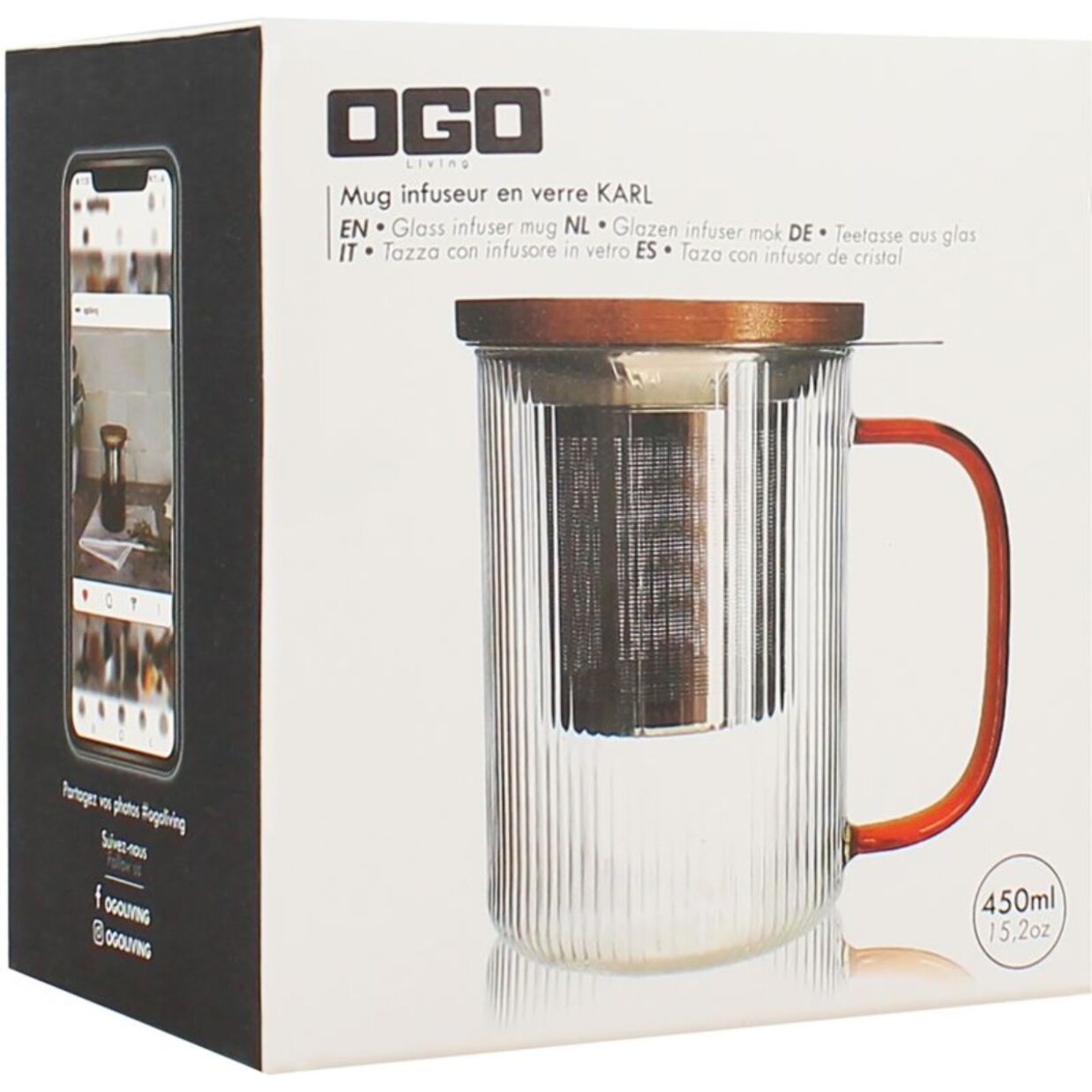 Théière OGO LIVING Tisaniere Karl Ambre 450ml