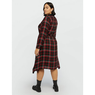 Fiorella Rubino - Vestito a quadri tartan con borchie - Nero