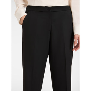 Elena Mirò - Pantaloni cropped con risvolto - Nero