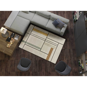 DOMUS Alfombra pelo corto diseÃ±o geomÃ©trico multicolor, varias medidas disponibles.