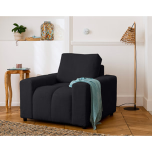 Crocus - fauteuil en fausse fourrure - Noir