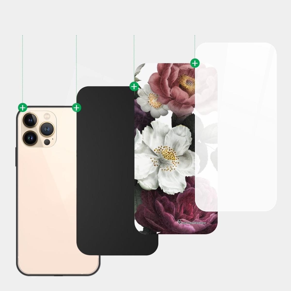 Coque iPhone 13 Pro Coque Soft Touch Glossy Fleurs roses Design La Coque Francaise