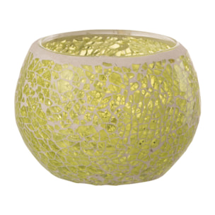 J-Line photophore Mosaïque Rond - verre - jaune - small - 4 pcs
