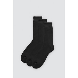 Confezione da 3 calzini termici alti con polsini anti-pressione in colori neutri